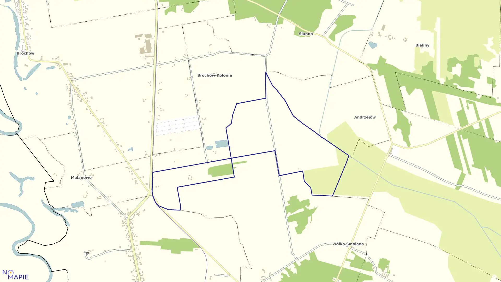 Mapa obrębu BROCHOCIN w gminie Brochów