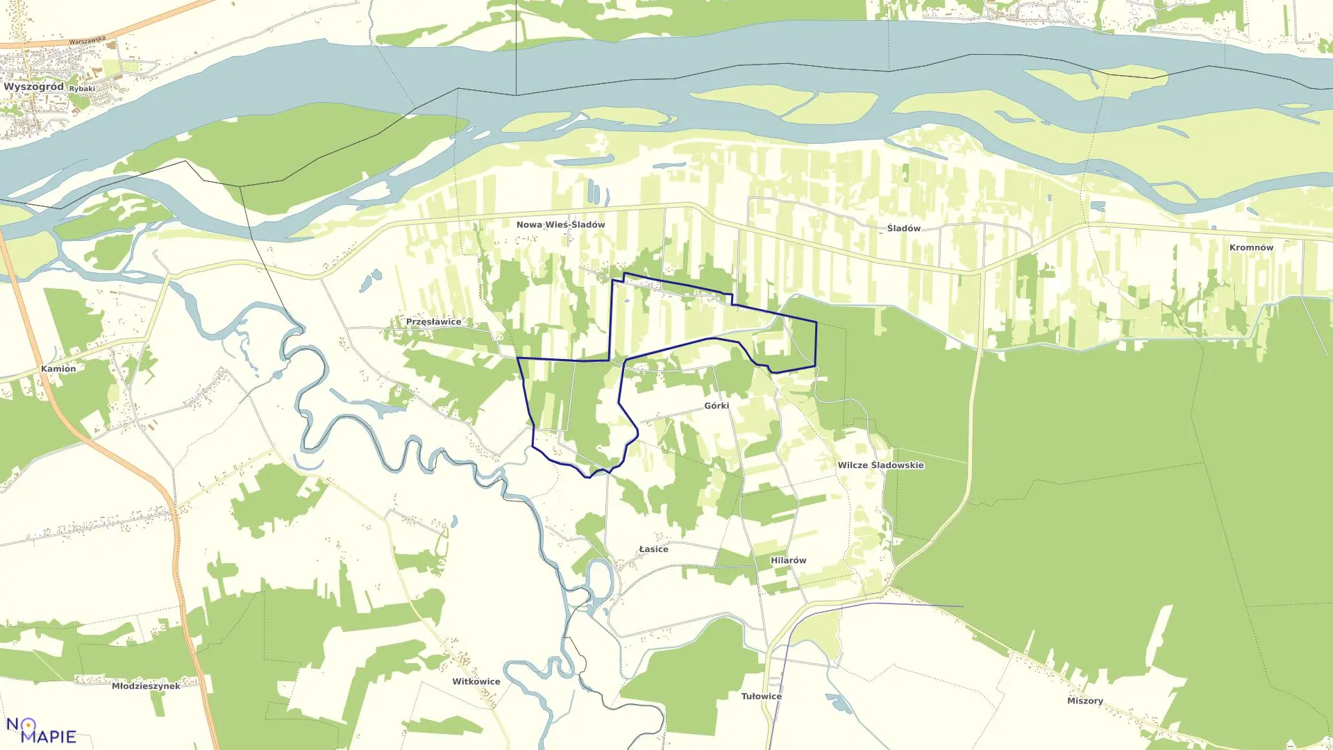 Mapa obrębu NOWA WIEŚ-ŚLADÓW w gminie Brochów